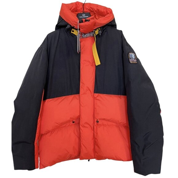 Parajumpers Jacket Men’s Size XXL Down Puffer Black Orange Coat Pockets